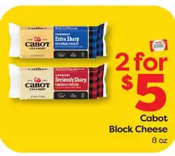 Weis Markets Cabot Block Cheese offer