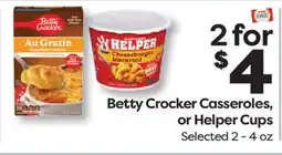 Weis Markets Betty Crocker Casseroles, or Helper Cups offer