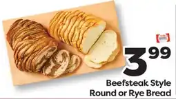 Weis Markets Beefsteak Style Round or Rye Bread offer