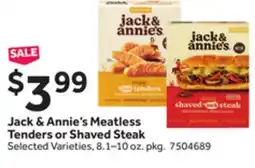 Stop&Shop Jack & Annie's Meatless Tenders or Shaved Steak offer