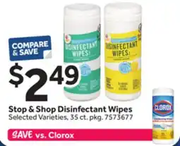 Stop&Shop Stop & Shop Disinfectant Wipes offer