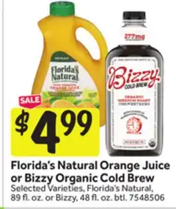 Stop&Shop Florida's Natural Orange Juice or Bizzy Organic Cold Brew offer