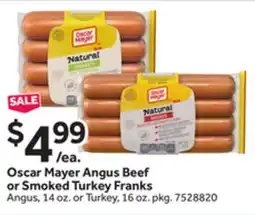 Stop&Shop Oscar Mayer Angus Beef or Smoked Turkey Franks offer