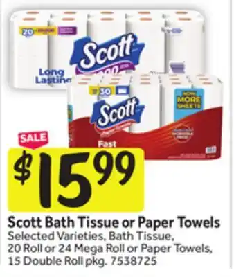 Stop&Shop Scott Bath Tissue or Paper Towels offer