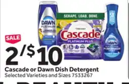 Stop&Shop Cascade or Dawn Dish Detergent offer