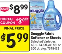 Stop&Shop Snuggle Fabric Softener or Sheets offer