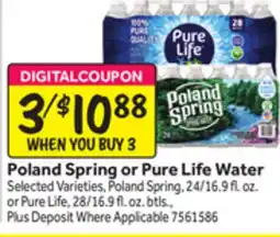 Stop&Shop Poland Spring or Pure Life Water offer