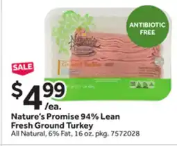 Stop&Shop Nature's Promise 94% Lean Fresh Ground Turkey offer