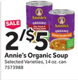 Stop&Shop Annie's Organic Soup offer