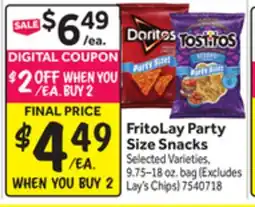 Stop&Shop FritoLay Party Size Snacks offer