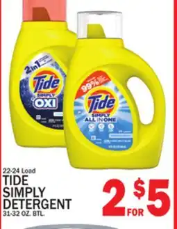 C Town TIDE SIMPLY DETERGENT 31-32 OZ. BTL offer