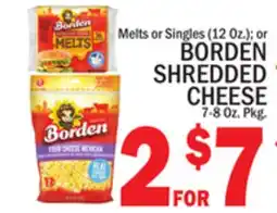 C Town BORDEN SHREDDED CHEESE 7-8 Oz. Pkg offer