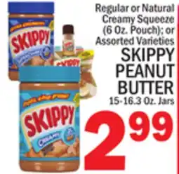 C Town SKIPPY PEANUT BUTTER 15-16.3 Oz. Jars offer