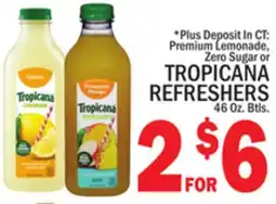 C Town TROPICANA REFRESHERS 46 Oz. Btls offer