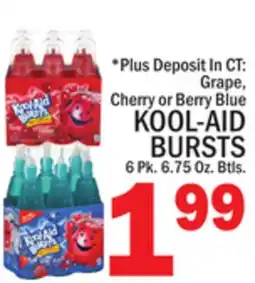 C Town KOOL-AID BURSTS 6 Pk. 6.75 Oz. Btls offer