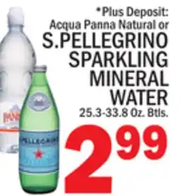 C Town S. PELLEGRINO SPARKLING MINERAL WATER 25.3-33.8 Oz. Btls offer