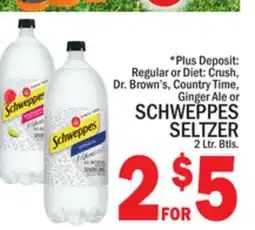 C Town SCHWEPPES SELTZER 2 Ltr. Btls offer