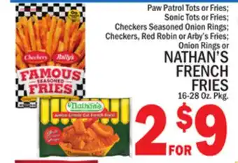 C Town NATHAN'S FRENCH FRIES offer