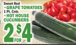 C Town GRAPE TOMATOES, HOT HOUSE CUCUMBERS offer