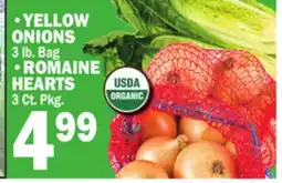 C Town YELLOW ONIONS 3 LB. BAG, ROMAINE HEARTS 3 CT. PKG offer
