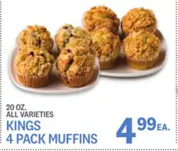 Kings Food Markets KINGS 4 PACK MUFFINS offer