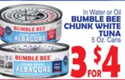 Bravo Supermarkets BUMBLE BEE CHUNK WHITE TUNA offer