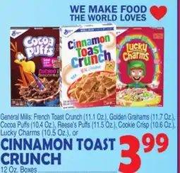 Bravo Supermarkets CINNAMON TOAST CRUNCH 12 Oz. Boxes offer