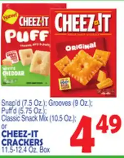Bravo Supermarkets CHEEZ-IT CRACKERS 11.5-12.4 Oz. Box offer