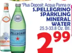Bravo Supermarkets S. PELLEGRINO SPARKLING MINERAL WATER offer