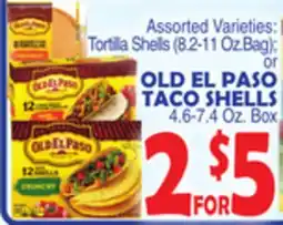 Bravo Supermarkets OLD EL PASO TACO SHELLS 4.6-7.4 Oz. Box offer