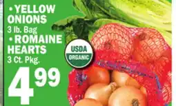 Bravo Supermarkets YELLOW ONIONS, ROMAINE HEARTS offer