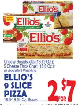 Bravo Supermarkets ELLIO'S 9 SLICE PIZZA 18.3-19.64 Oz. Boxes offer