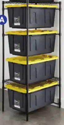 Lowe's 5-Tier Black Metal Storage bin rack with Wire Shelves offer