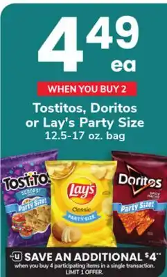 ACME Tostitos, Doritos or Lay's Party Size offer