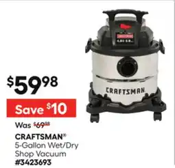 Lowe's CRAFTSMAN 5-Gallon Wet/Dry Shop Vacuum offer