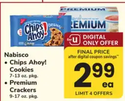ACME Nabisco, Chips Ahoy! Cookies 7-13 oz. pkg., Premium Crackers 9-17 oz. pkg offer