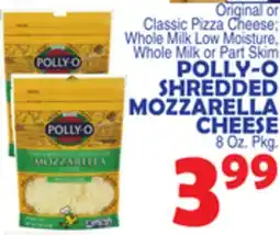 Bravo Supermarkets POLLY-O SHREDDED MOZZARELLA CHEESE offer