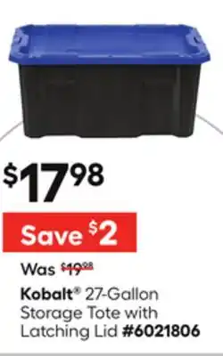 Lowe's 27-Gallon Storage Tote with Latching Lid offer
