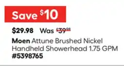 Lowe's Attune Brushed Nickel Handheld Showerhead 1.75 GPM offer