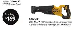 Lowe's DEWALT 20V MAXF XR Variable Speed Brushless Cordless Reciprocating Saw offer