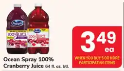 ACME Ocean Spray 100% Cranberry Juice offer