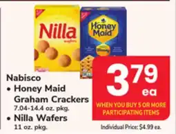 ACME Nabisco Honey Maid Graham Crackers 7.04-14.4 oz. pkg. • Nilla Wafers 11 oz. pkg offer