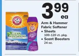 ACME Arm & Hammer Fabric Softener Sheets 100-120 ct. pkg., Scent Boosters 24 oz offer
