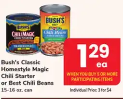 ACME Bush's Classic Homestyle Magic Chili Starter or Best Chili Beans offer