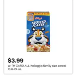 CVS ALL Kellogg's family size cereal offer