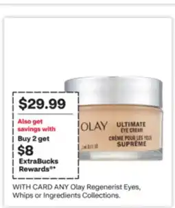 CVS ANY Olay Regenerist Eyes, Whips or Ingredients Collections offer