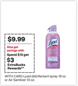 CVS Lysol disinfectant spray 19 oz or Air Sanitizer 10 oz offer