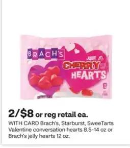 CVS Brach's, Starburst, SweeTarts Valentine conversation hearts 8.5-14 oz or Brach's jelly hearts 12 oz offer
