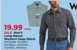 Runnings Men's Long Sleeve Western Snap Shirts offer
