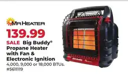 Runnings Mr. Heater Big Buddy Propane Heater with Fan & Electronic Ignition offer